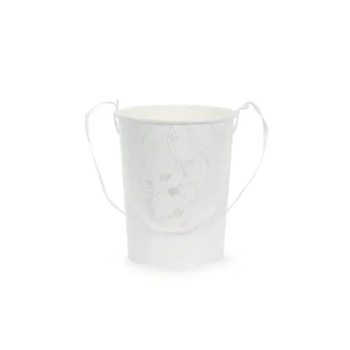 Emmertje Wit met Bloemenpatroon (13cm)