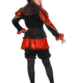 Pieten pak vrouw rood/zwart luxe