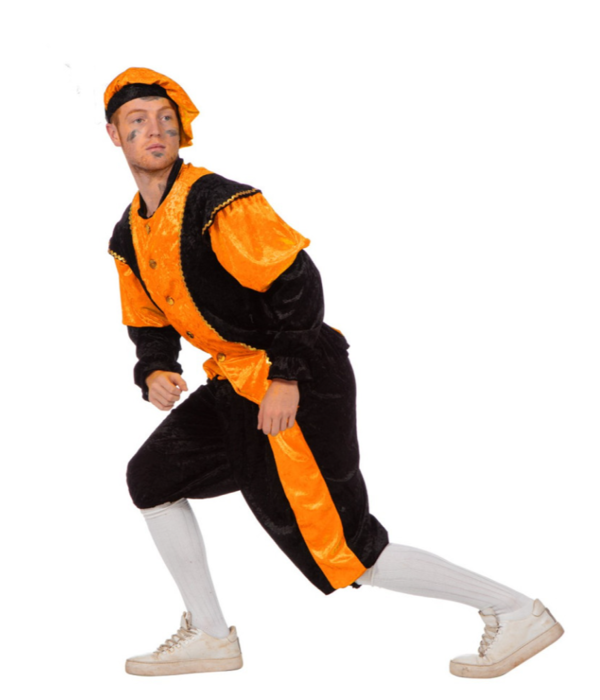 Pieten kostuum Diego zwart/oranje