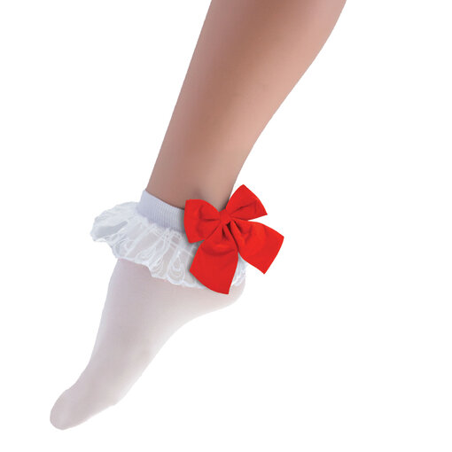 Tiroler Enkelsokjes Met Rode Strik