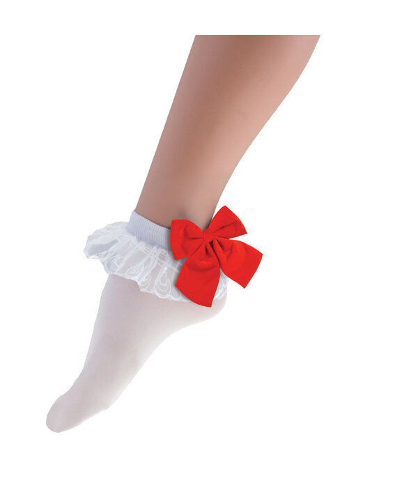 Tiroler Enkelsokjes Met Rode Strik