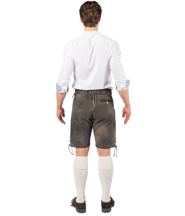 Lederhose Stone Grey Heren Echt Leer