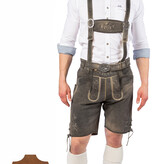 Lederhose Stone Grey Heren Echt Leer