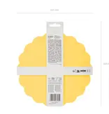 Gele Kunststof Borden Kartelrand 22cm (4st)