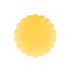 Gele Kunststof Borden Kartelrand 22cm (4st)