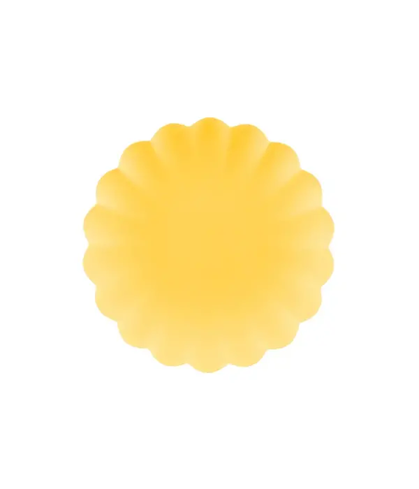 Gele Kunststof Borden Kartelrand 22cm (4st)