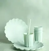 Saliegroene Kunststof Borden Kartelrand 22cm (4st)