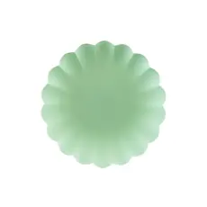 Saliegroene Kunststof Borden Kartelrand 22cm (4st)