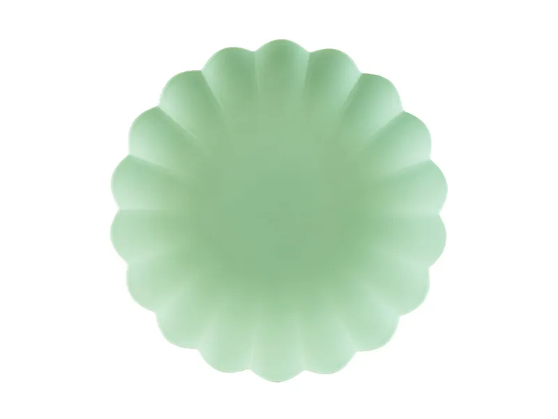 Saliegroene Kunststof Borden Kartelrand 22cm (4st) afbeelding
