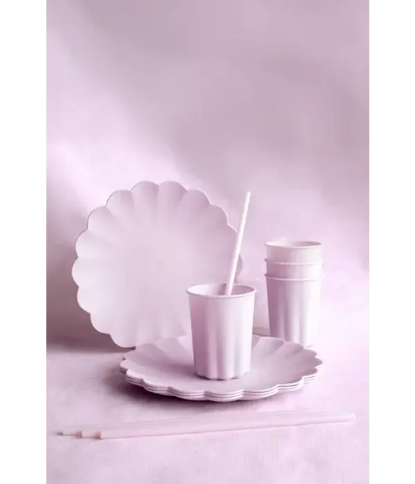 Violet Kunststof Borden Kartelrand 22cm (4st)