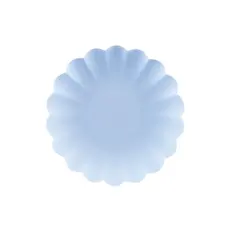 Lichtblauwe Kunststof Borden Kartelrand 22cm (4st)