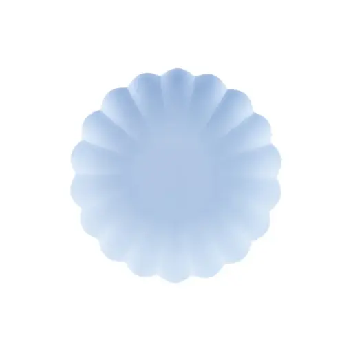 Lichtblauwe Kunststof Borden Kartelrand 22cm (4st)