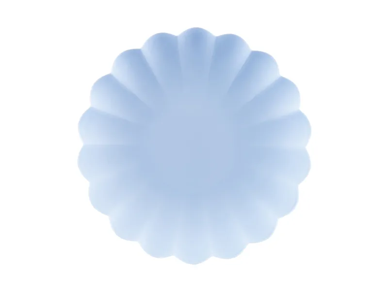 Lichtblauwe Kunststof Borden Kartelrand 22cm (4st) afbeelding