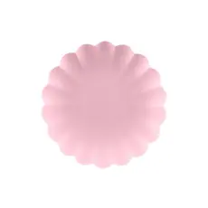 Roze Kunststof Borden Kartelrand 22cm (4st)