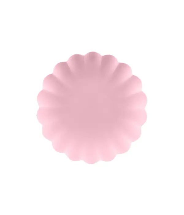 Roze Kunststof Borden Kartelrand 22cm (4st)