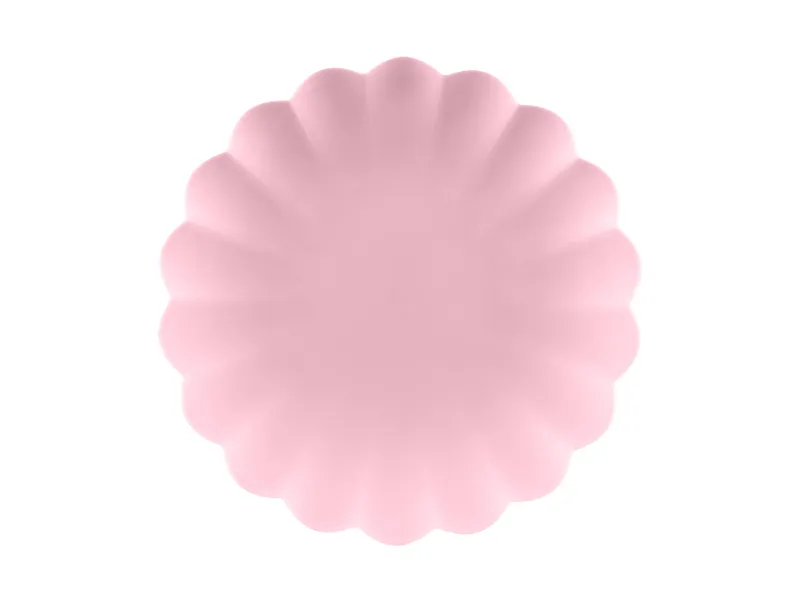 Roze Kunststof Borden Kartelrand 22cm (4st) afbeelding