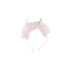 Bruids hoofdband met ruche roze rand