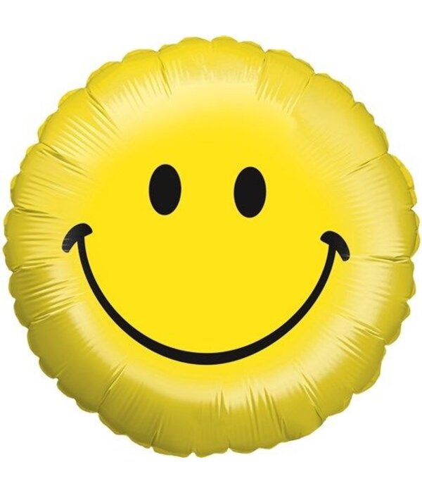 Smiley Folieballon Geel (45cm)