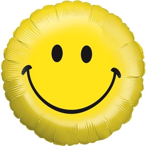 Smiley Folieballon Geel (45cm) afbeelding