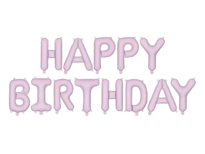 Happy Birthday Ballonnen Set Mat Paars afbeelding