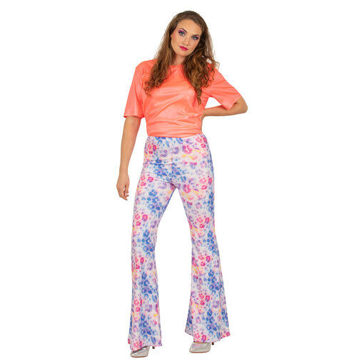 Flared Broek Panterprint Multicolour