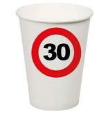Bekertjes 30 jaar verkeersbord (8st)