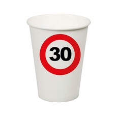 Bekertjes 30 jaar verkeersbord (8st)