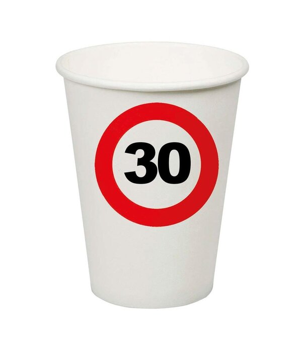 Bekertjes 30 jaar verkeersbord (8st)