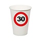 Bekertjes 30 jaar verkeersbord (8st)