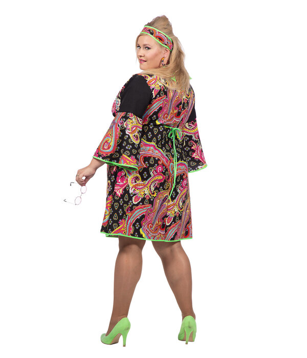 Hippie jurk grote maat met hoofdband