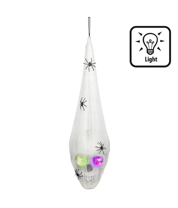 LED decoratie Spinnenweb schedel (20x15cm)