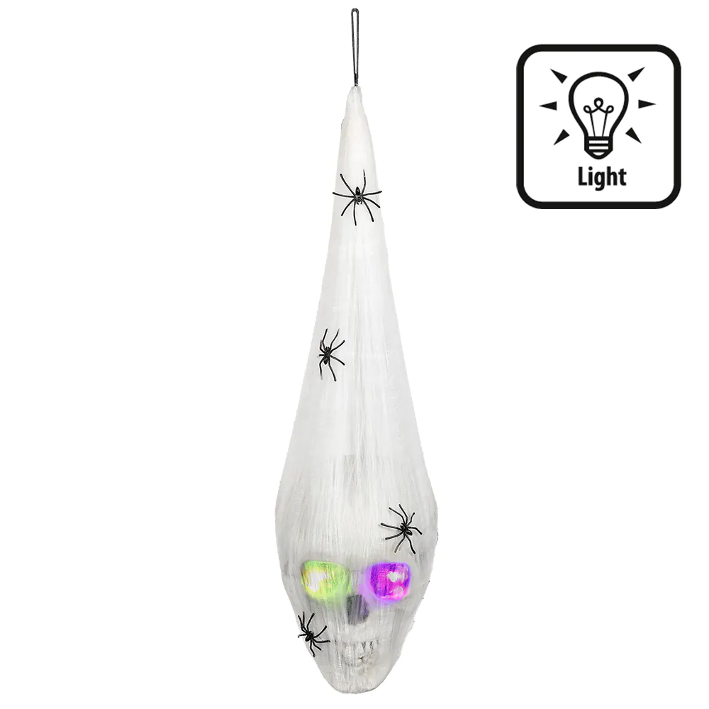 LED decoratie Spinnenweb schedel (20x15cm) afbeelding