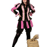 Pieten pak dames roze/zwart luxe