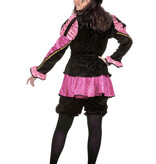 Pieten pak dames roze/zwart luxe