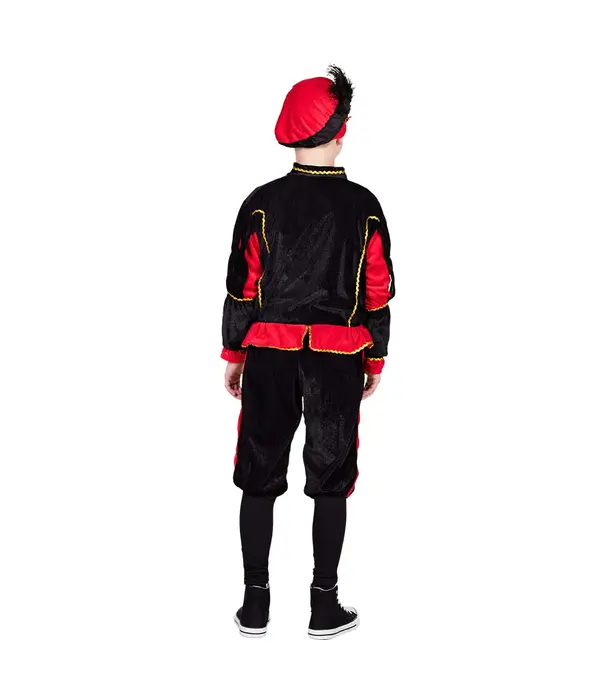 Pieten verkleedpak kind zwart/rood Burgos
