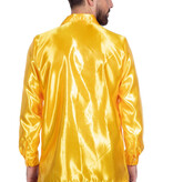 Ruchesblouse satijn geel