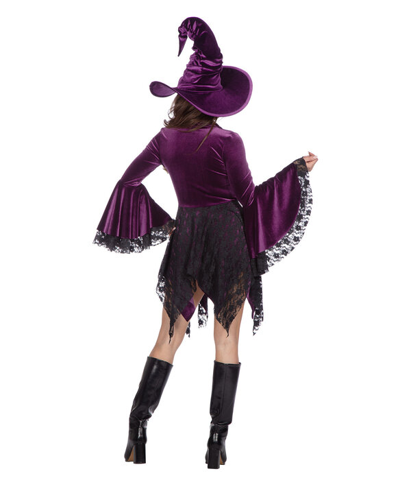 Heksenjurk Dames Velvet Paars Premium