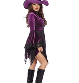 Heksenjurk Dames Velvet Paars Premium