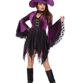 Heksenjurk Dames Velvet Paars Premium