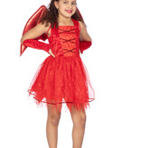 Jurk Duivel Kind met vleugels en tiara