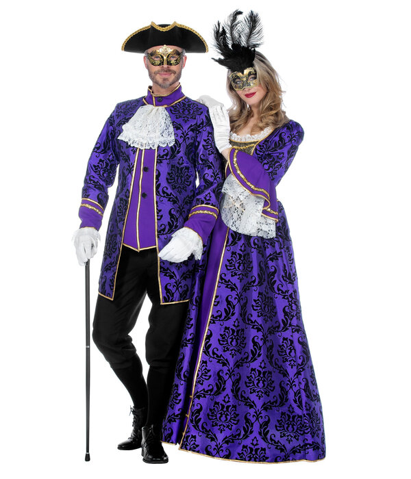 Venetiaanse Jurk Paars Dames Premium