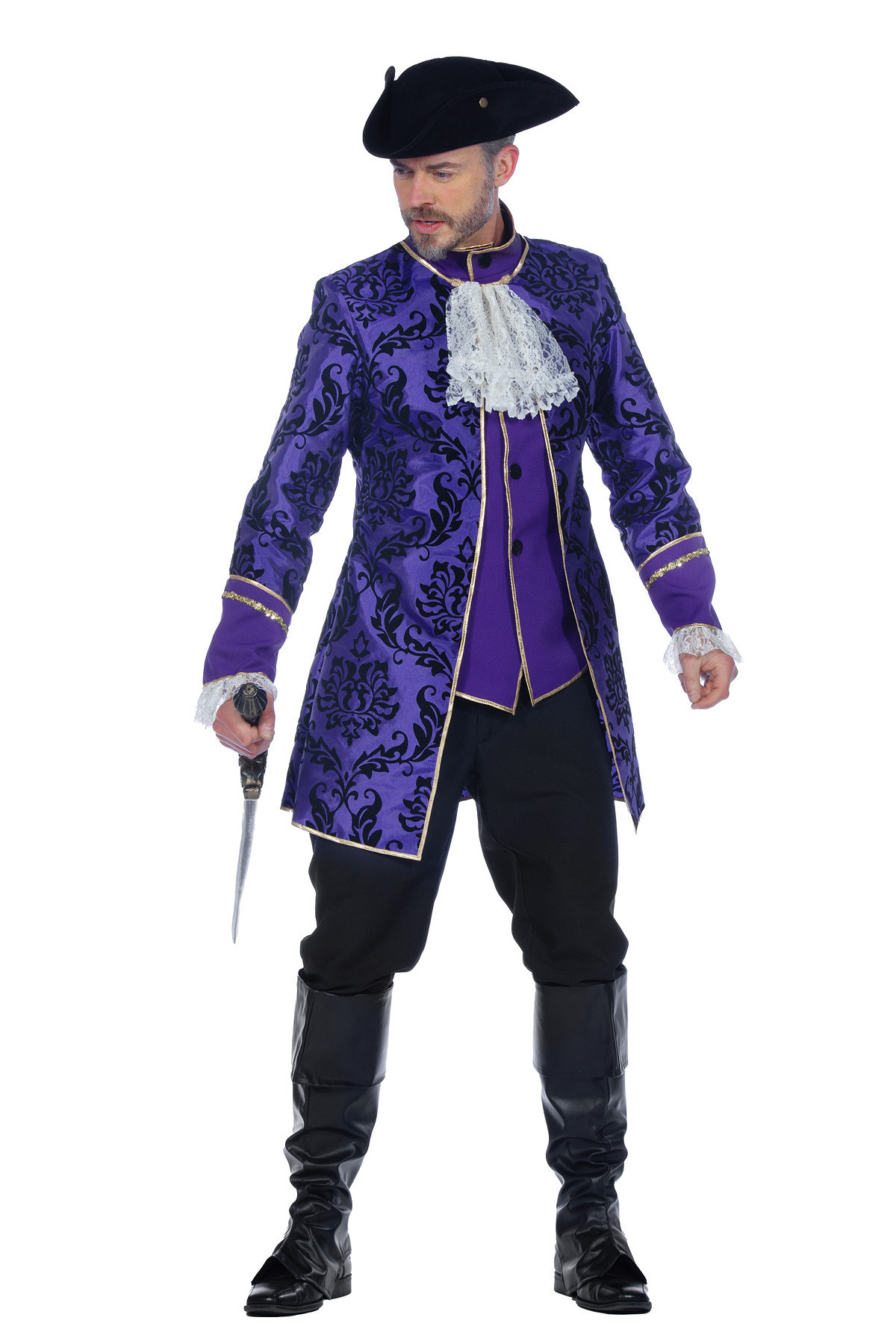 Venetiaans Kostuum Paars Heren Premium afbeelding