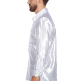 Ruchesblouse satijn wit Kevin