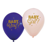 Gender Reveal Ballonnen Blauw Roze 30cm (8st)
