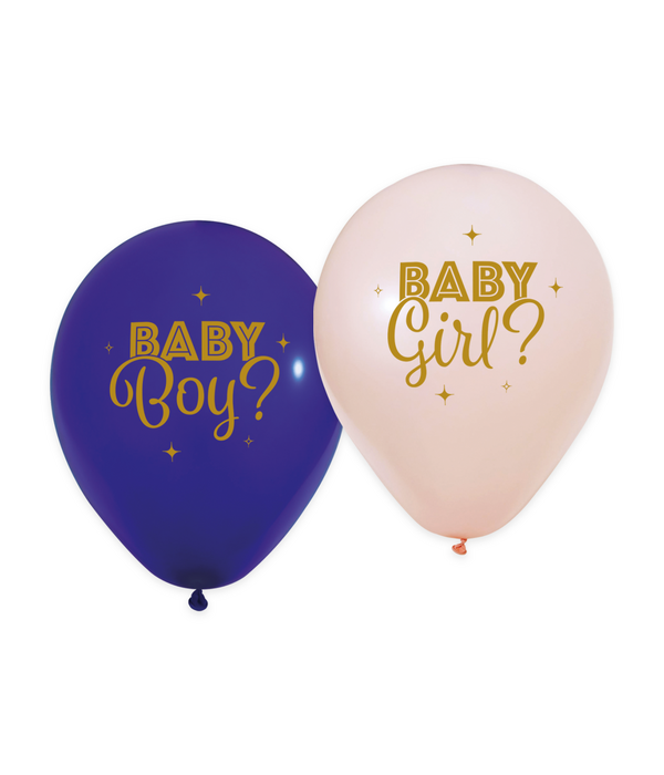 Gender Reveal Ballonnen Blauw Roze 30cm (8st)