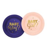 Gender Reveal Borden Blauw Roze 18cm (8st)