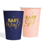 Gender Reveal Beker Blauw Roze 210ml (8st)