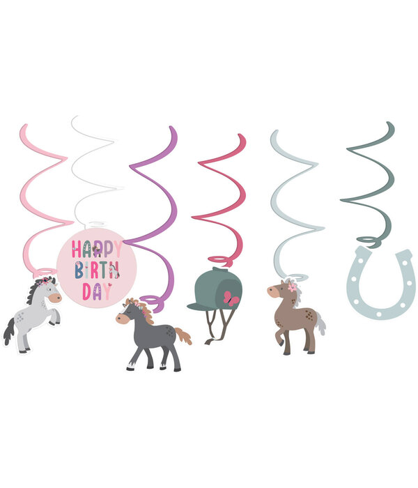 Hangdecoratie Paarden Happy Horses (6st)