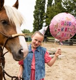 Folieballon Happy Horses Roze (45cm)