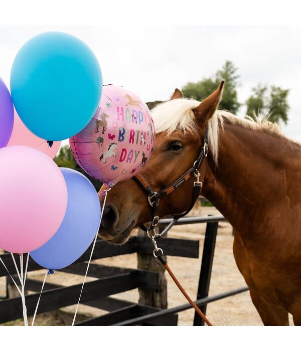 Folieballon Happy Horses Roze (45cm)
